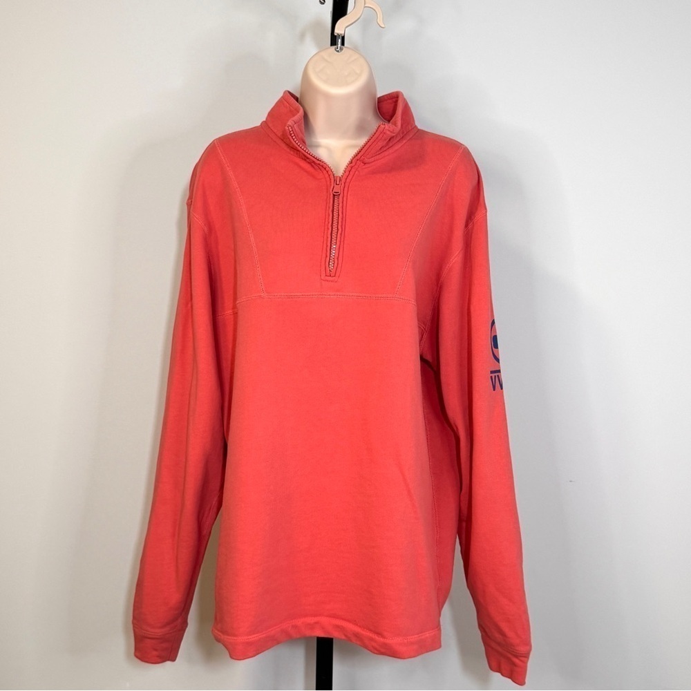 Vineyard Vines Mens Sun Washed 1/2 Zip Pullover Sweatshirt in Jetty Red - Size M